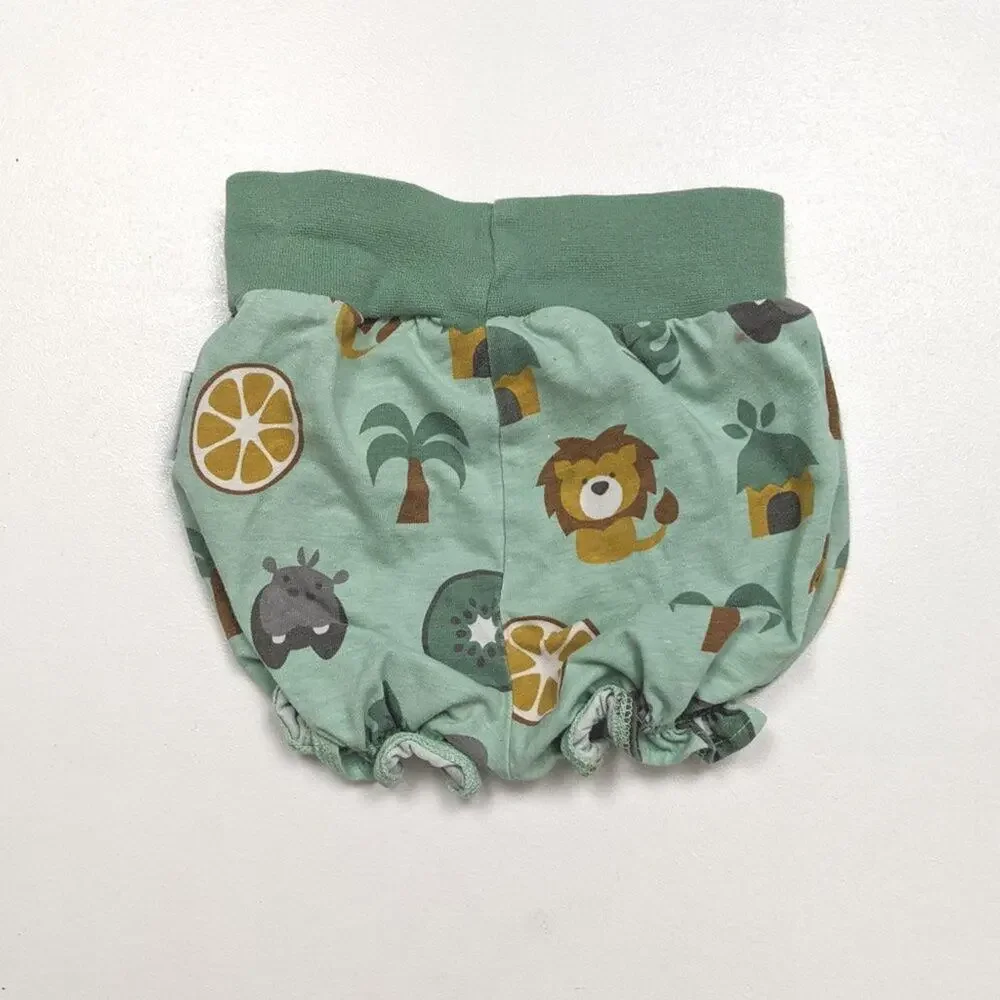 Maxomorra Bubble Shorts Baby Boys Size 9-12m GreenSafari Lion